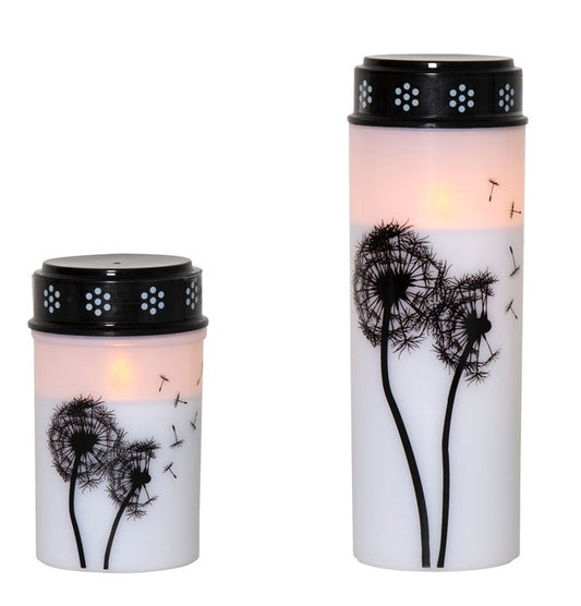 LED-Grablicht Weiß Pusteblumenmotiv, Warmweiß, Timerfunktion, 2 Größen, Batteriebetrieben