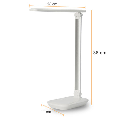 LED Schreibtischlampe dimmbar mit USB Anschluss schwenkbar 3 Lichtfarben weiß