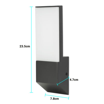 LED Außen Wandleuchte 9W eckig anthrazit IP54 Wandlampe Außenlampe Außenleuchte
