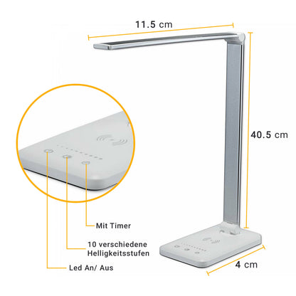 LED Schreibtisch-Lampe dimmbar USB Touch Leuchte Büro Tisch-Leuchte Leselampe