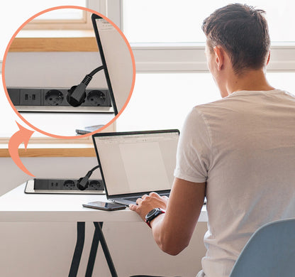 Möbel-Steckdose 3-fach 2x USB Mehrfachsteckdose Küche 2m Kabel Steckdosenleiste