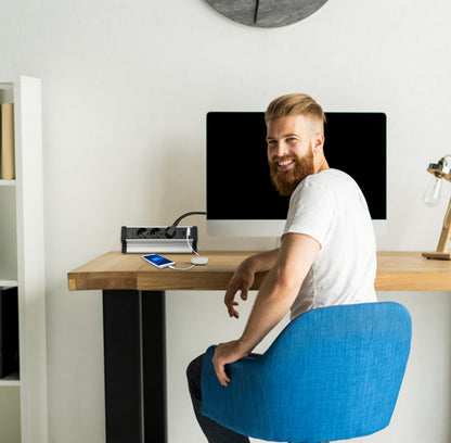 Möbel-Steckdose 3-fach  USB A und C Büro Mehrfachsteckdose Steckdosenleiste 1,8m