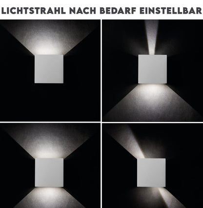 LED Wandleuchte 7W Innen und Außen IP54 Würfel Abstrahlwinkel individuell einstellbar